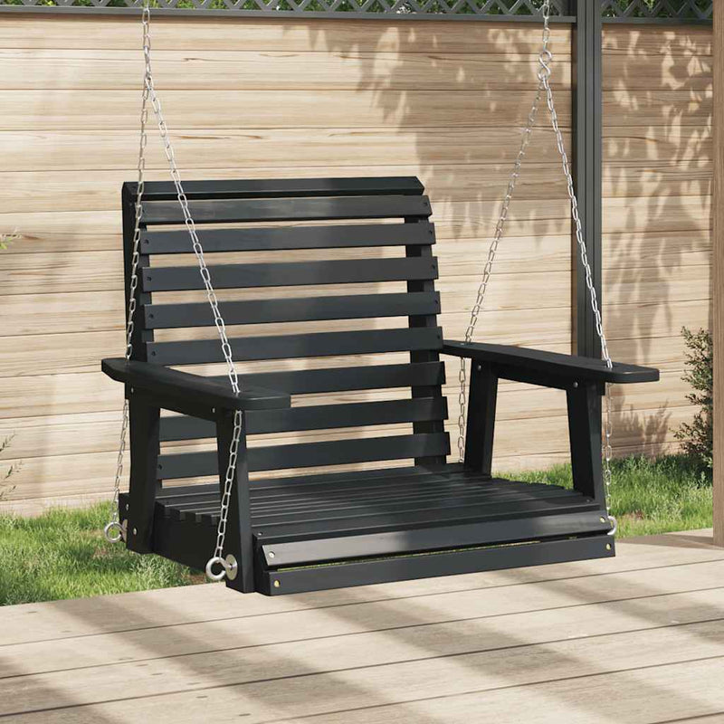 Vidaxl Garden Swing Stuhl mit Metallketten Festpinewood Schwarz