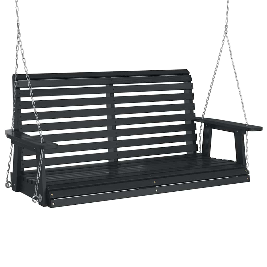 Vidaxl Garden Swing Bank mit Metallketten feste Kiefernholz schwarz