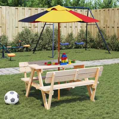 VIDAXL -Parasol für Kinder mit Holzstange Ø120x140 cm