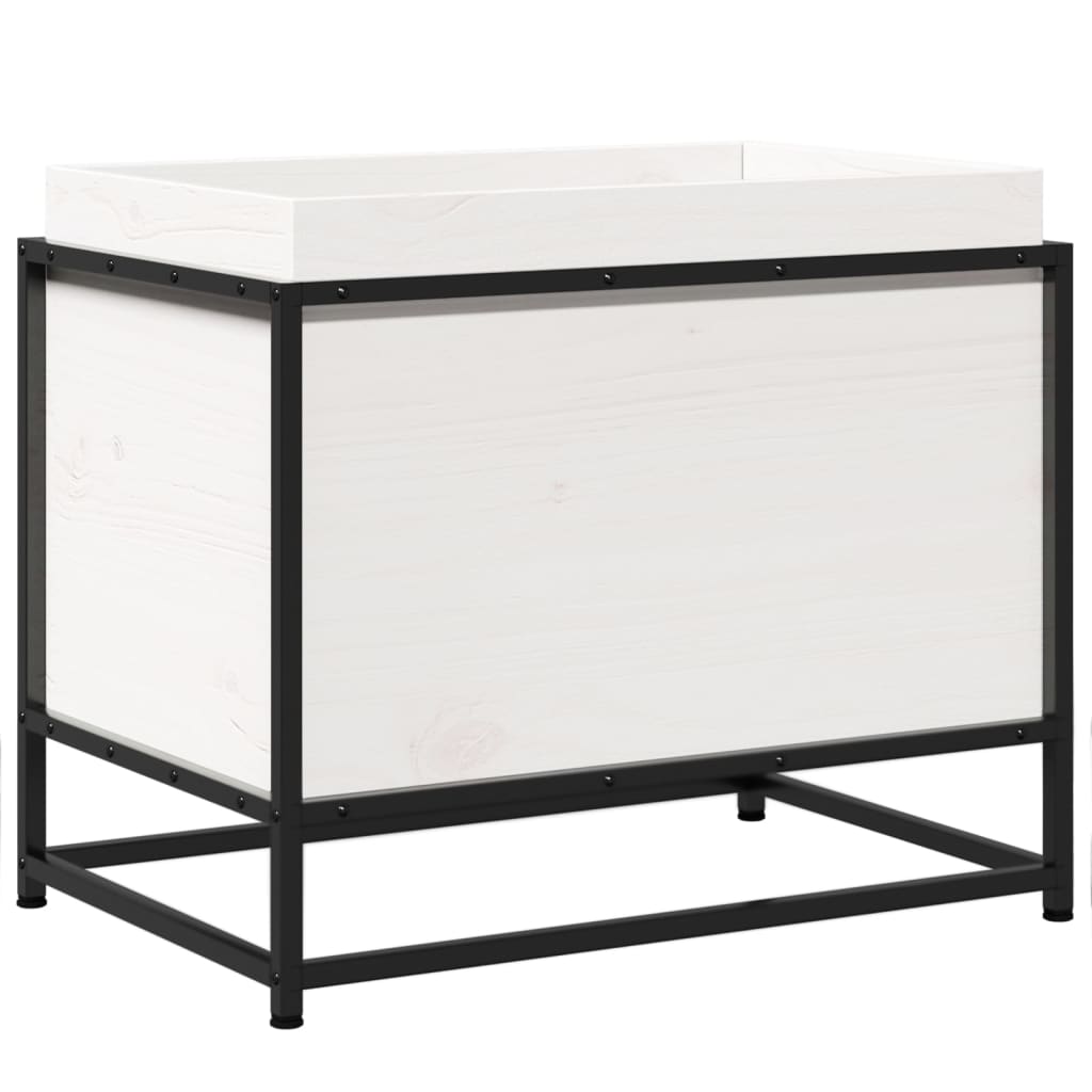 VIDAXL -Planungsbox 60x40x50 cm Festkiefer weiß