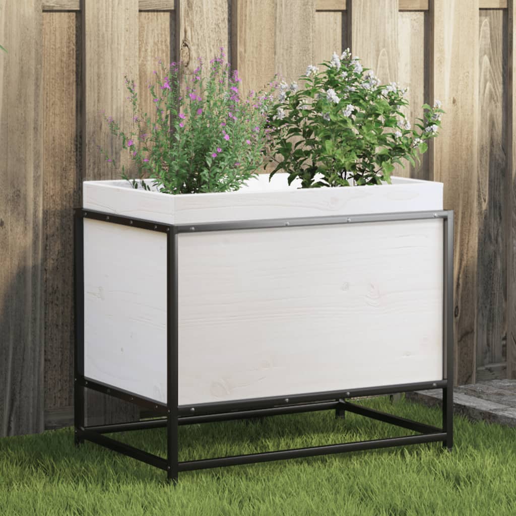 VIDAXL -Planungsbox 60x40x50 cm Festkiefer weiß