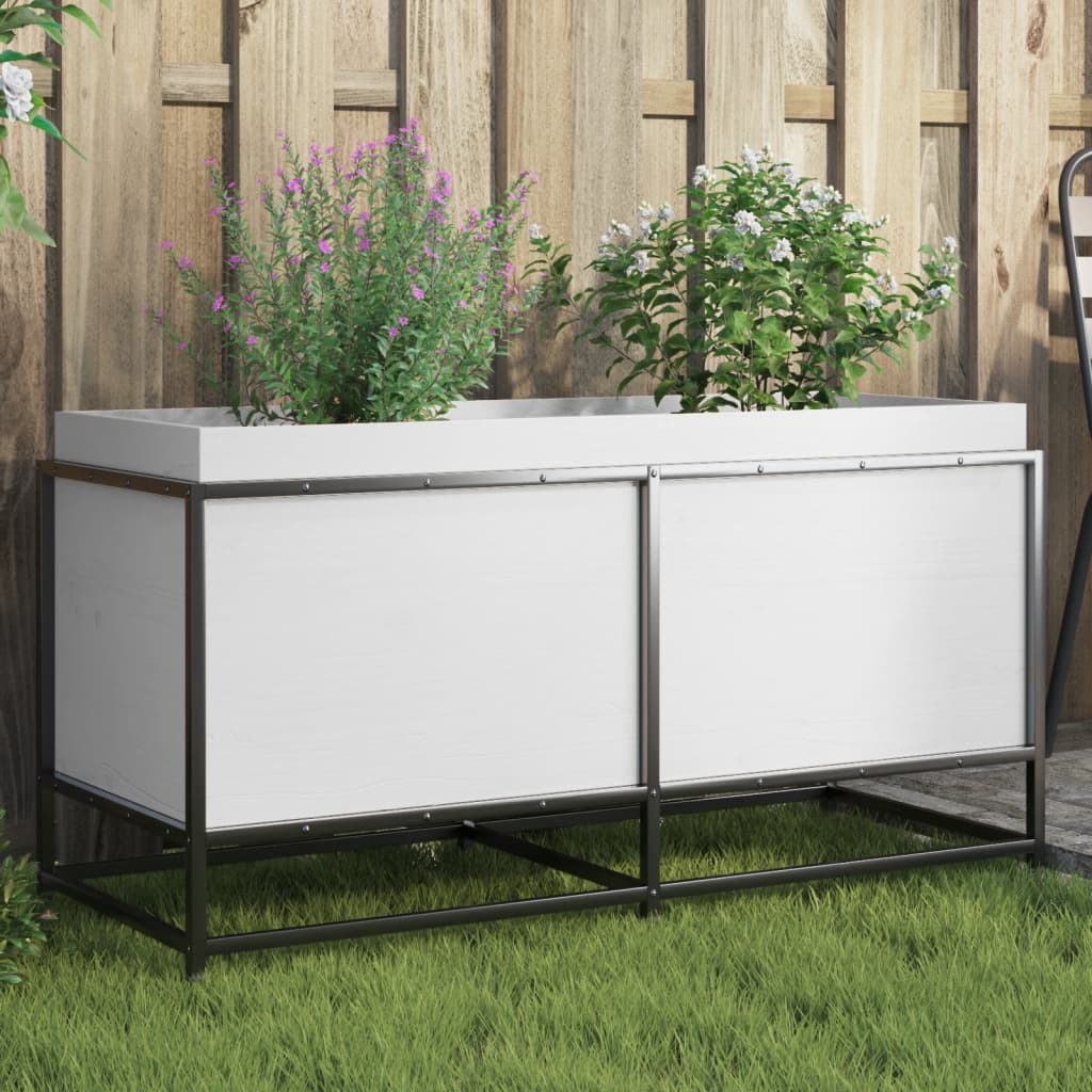 VIDAXL -Planungsbox 100x40x50 cm Festkiefer weiß