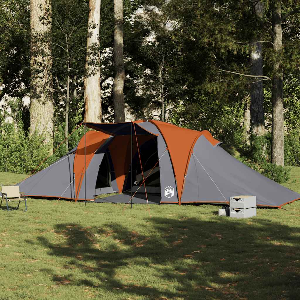 Vidaxl Dome Zelt 6-Personen wasserdichtes Grau und Orange
