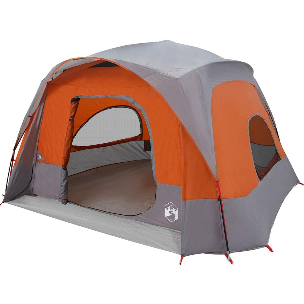 VidaXL Familienzelt 6-Personen wasserdicht Grau und Orange
