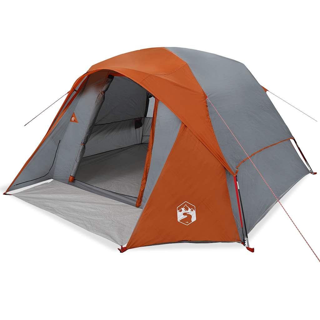 VidaXL Zelt 4-Personen wasserdicht grau und orange