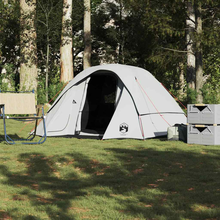 Vidaxl Campingzelt Hütte 4-Personen-Verdunkelungsstoff weiß wasserdicht