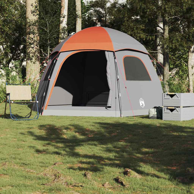 Vidaxx Familienzelt Iglu 6-Personen wasserdicht grau und orange