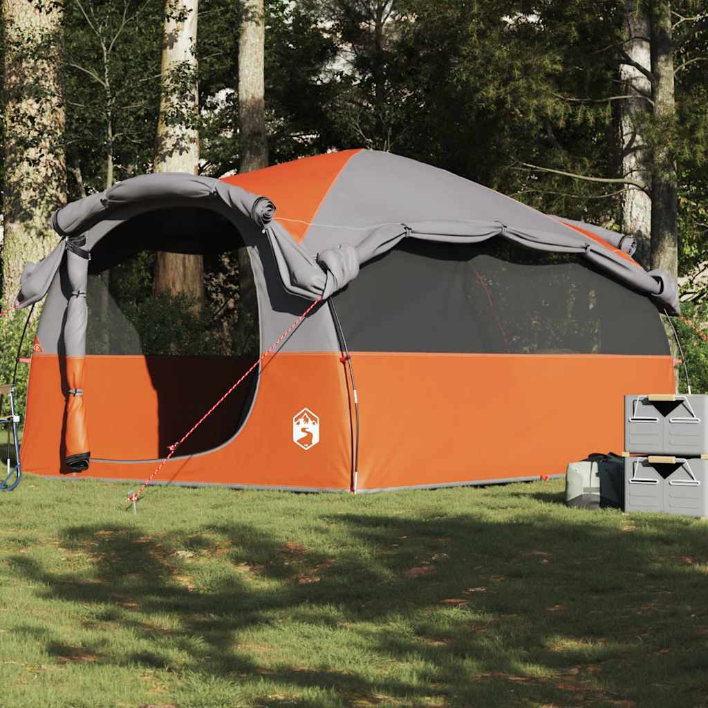 Vidaxx Tunnelzelt 6-Personen wasserdicht grau und orange