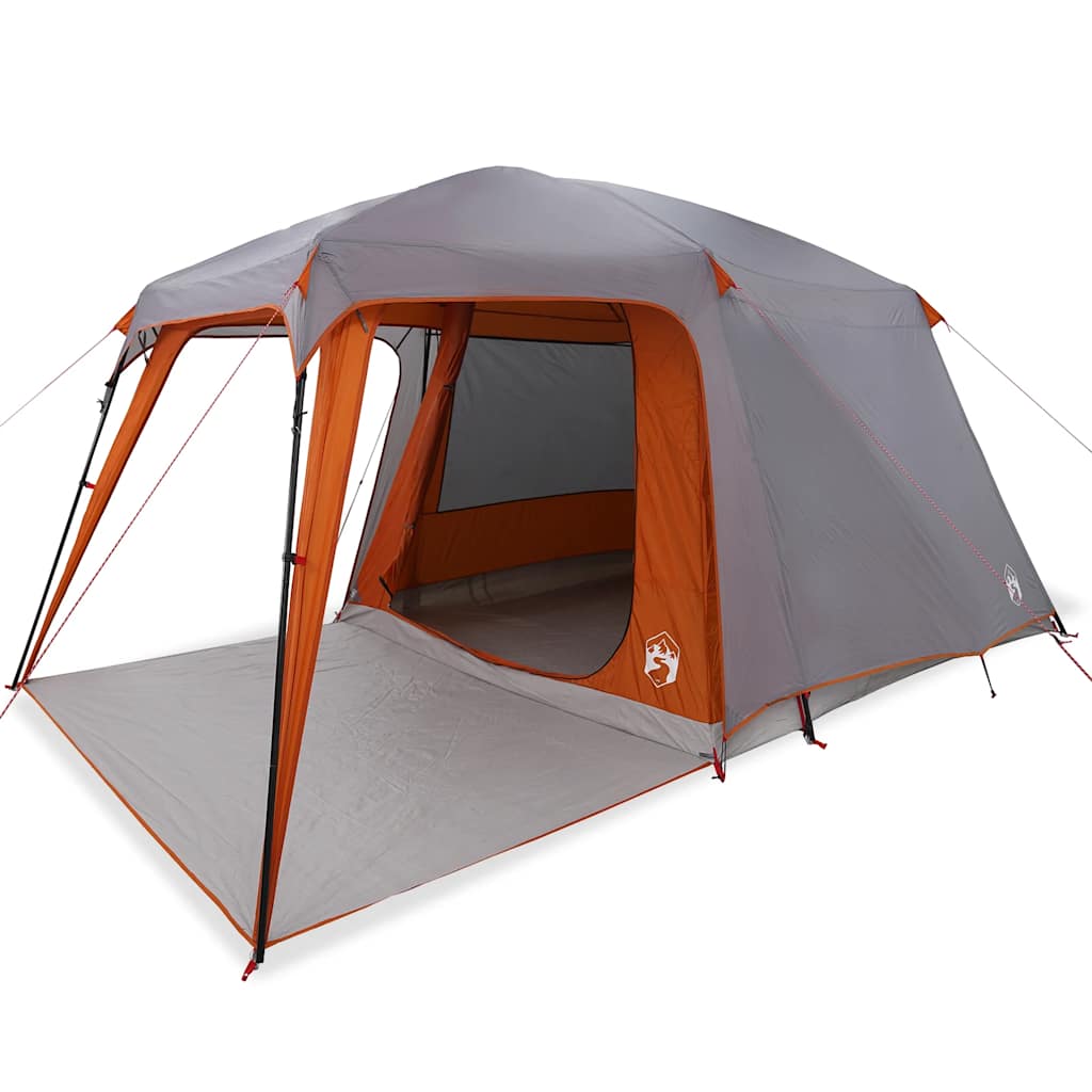 VidaXL Campingzelt mit Verandakuppel, 5 Personen, wasserdicht, grauorange