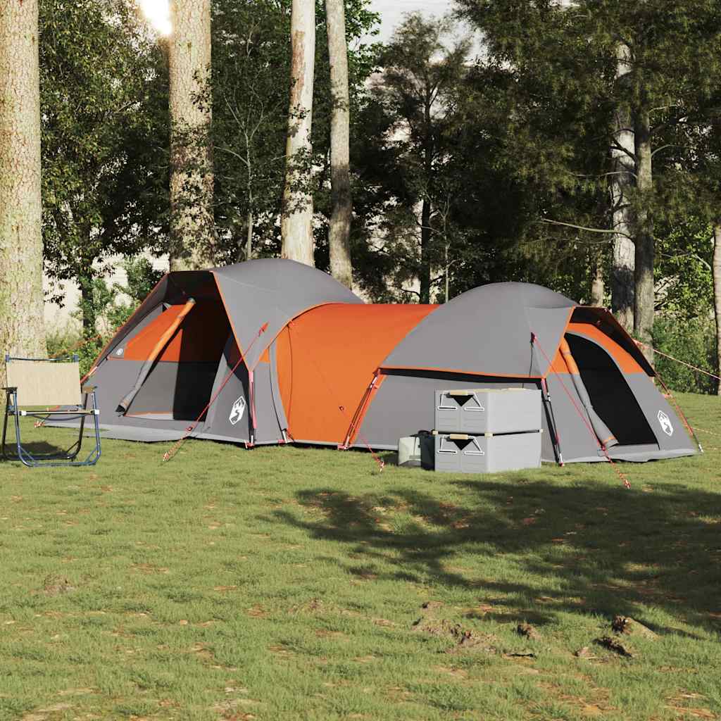VidaXL Zelt 5-Personen wasserdicht grau und orange