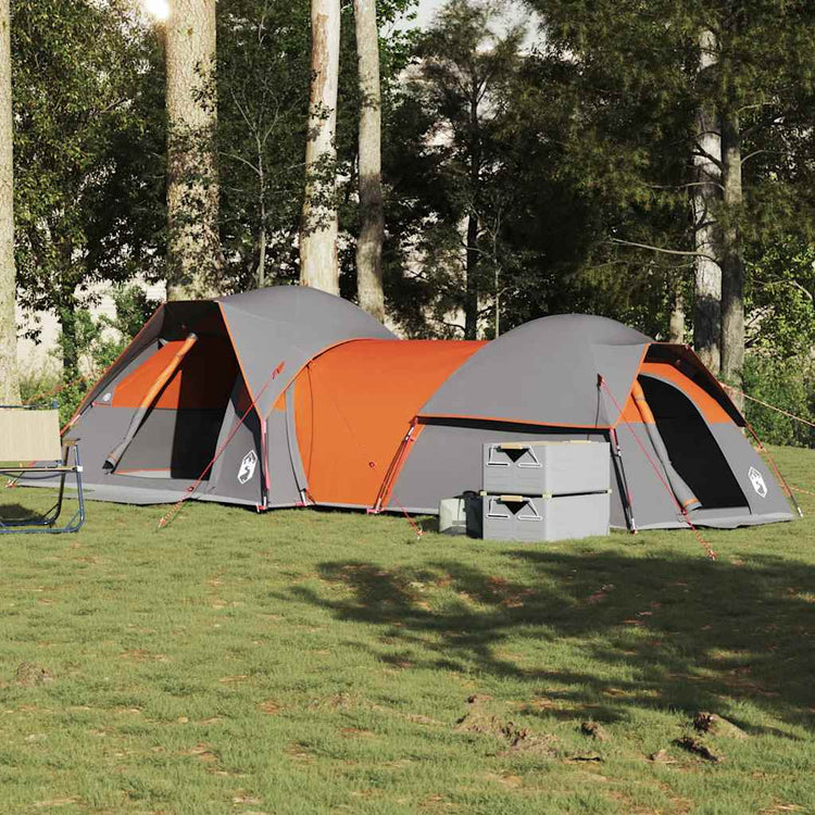 VidaXL Zelt 5-Personen wasserdicht grau und orange