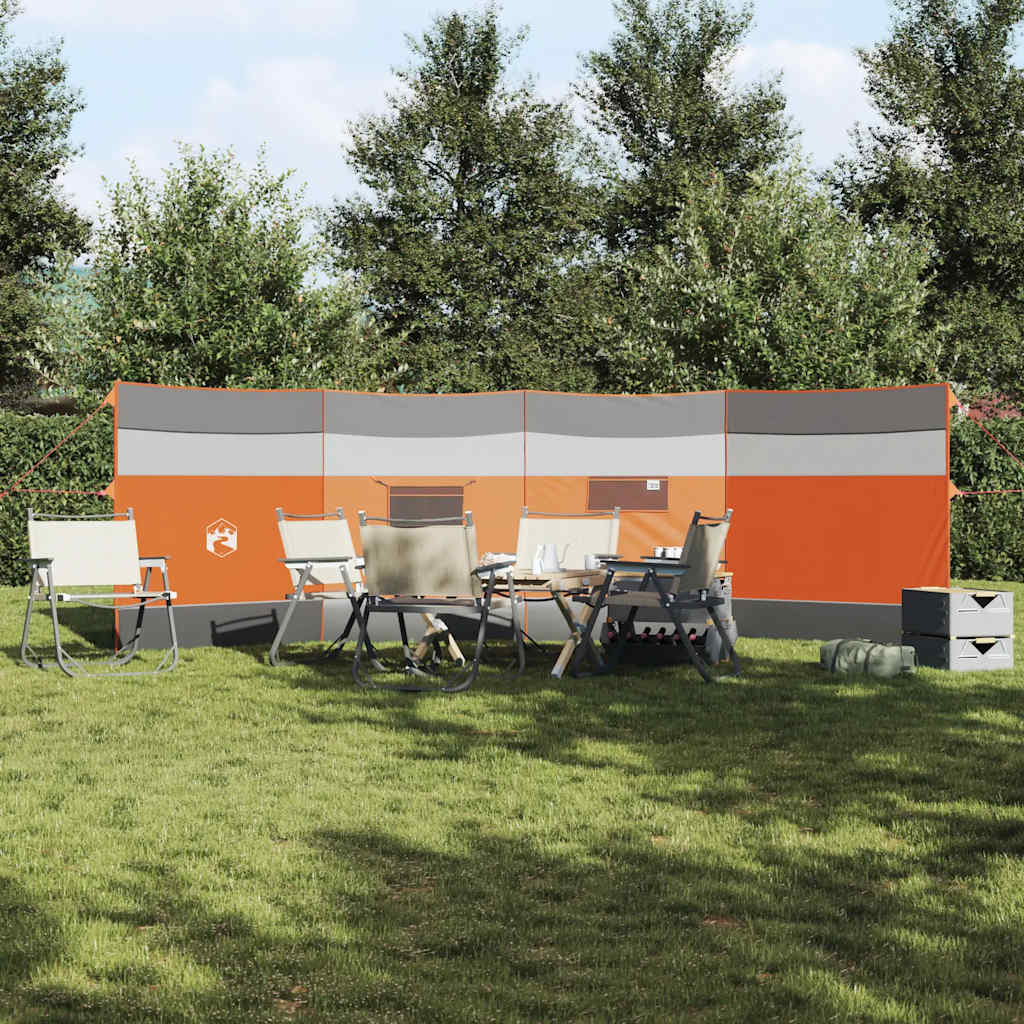 VidaXL Windschutzscheibe Camping wasserdicht 510x153 cm grau und orange