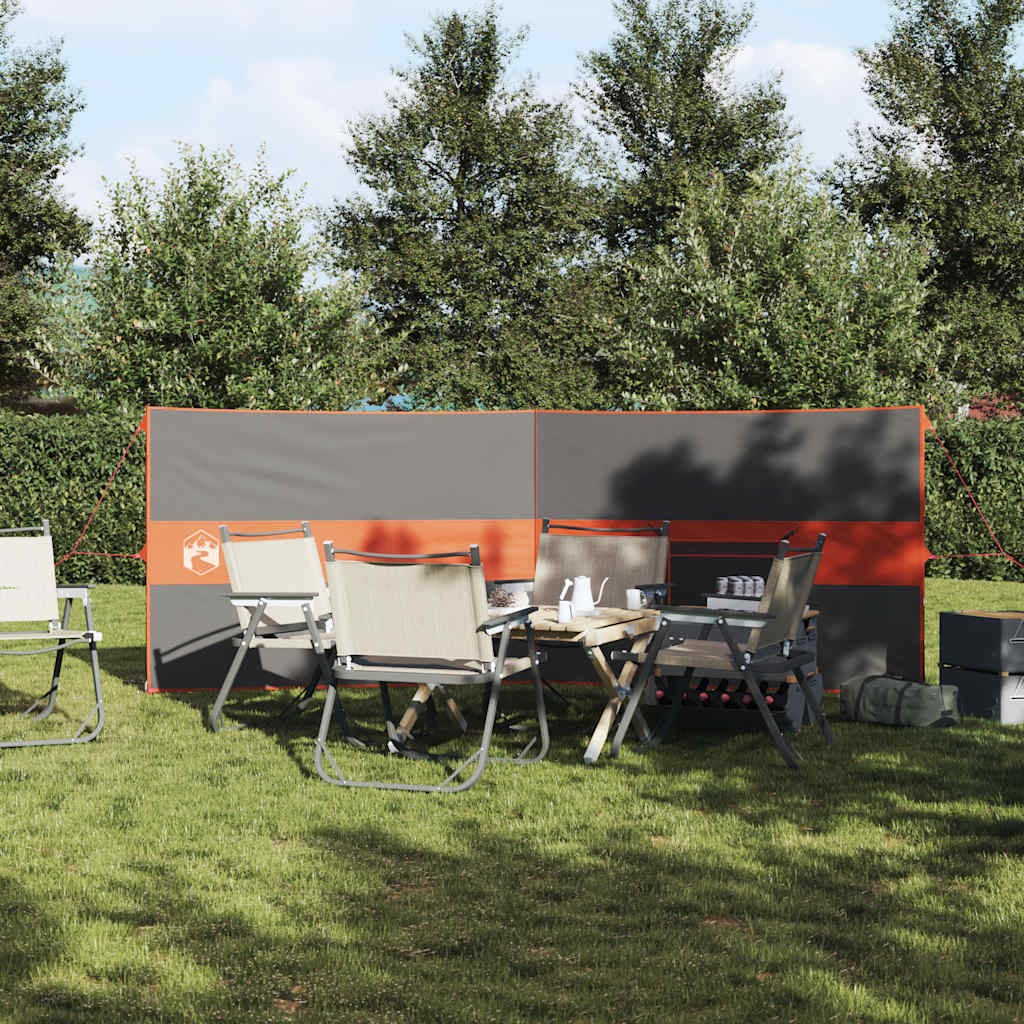 Vidaxx Camping Windschutzscheibe wasserdicht 344x120 cm grau und orange