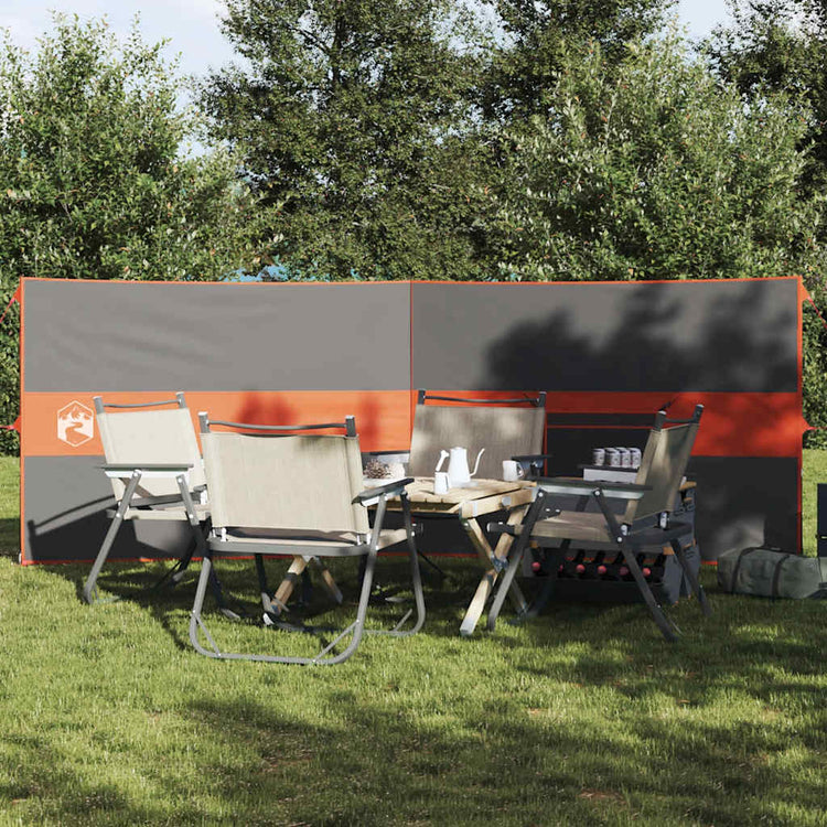 Vidaxx Camping Windschutzscheibe wasserdicht 344x120 cm grau und orange