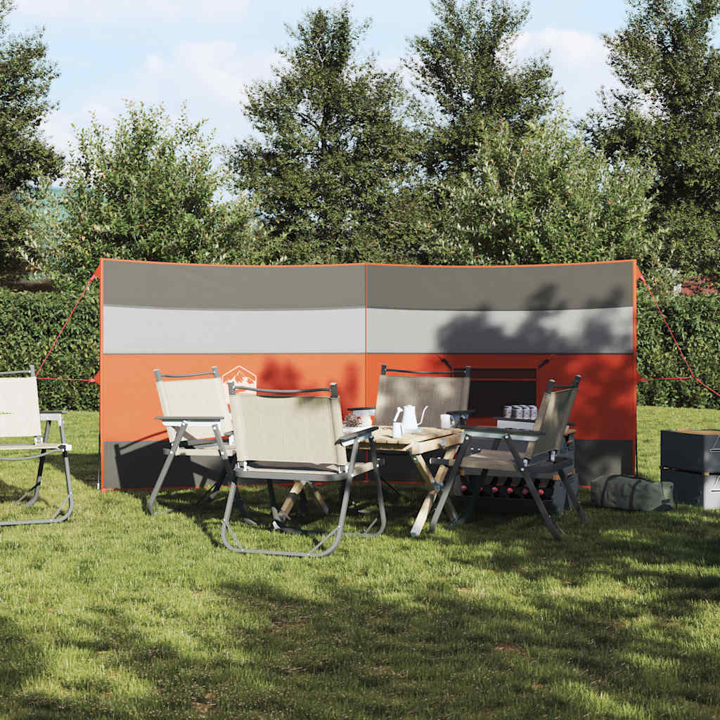 VidaXL Windschutzscheibe Camping wasserdicht 340x130 cm grau und orange