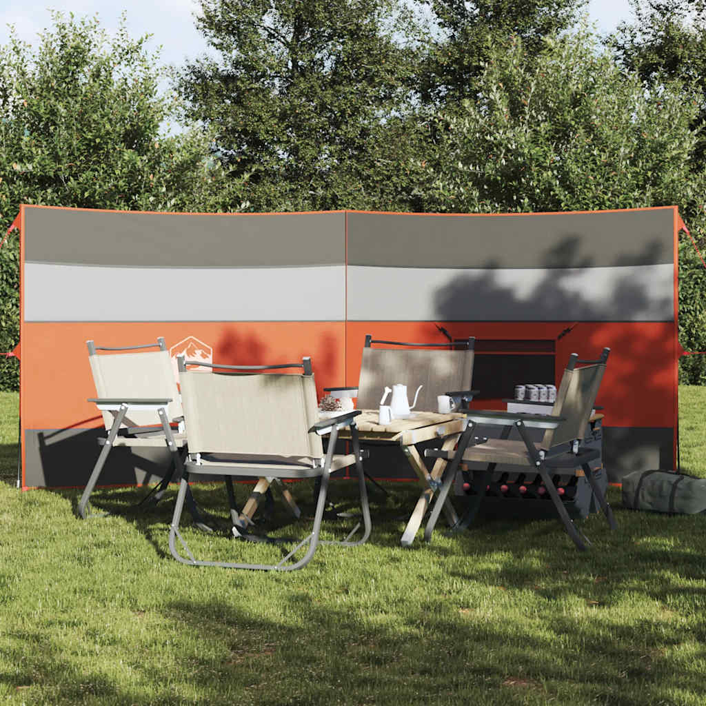 VidaXL Windschutzscheibe Camping wasserdicht 340x130 cm grau und orange