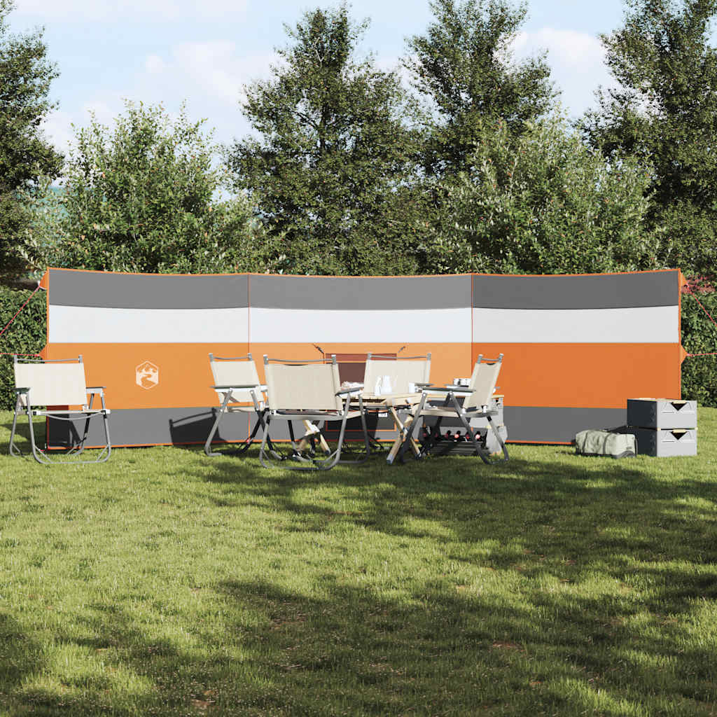 Vidaxx Camping Windschutzscheibe wasserdicht 508x130 cm grau und orange