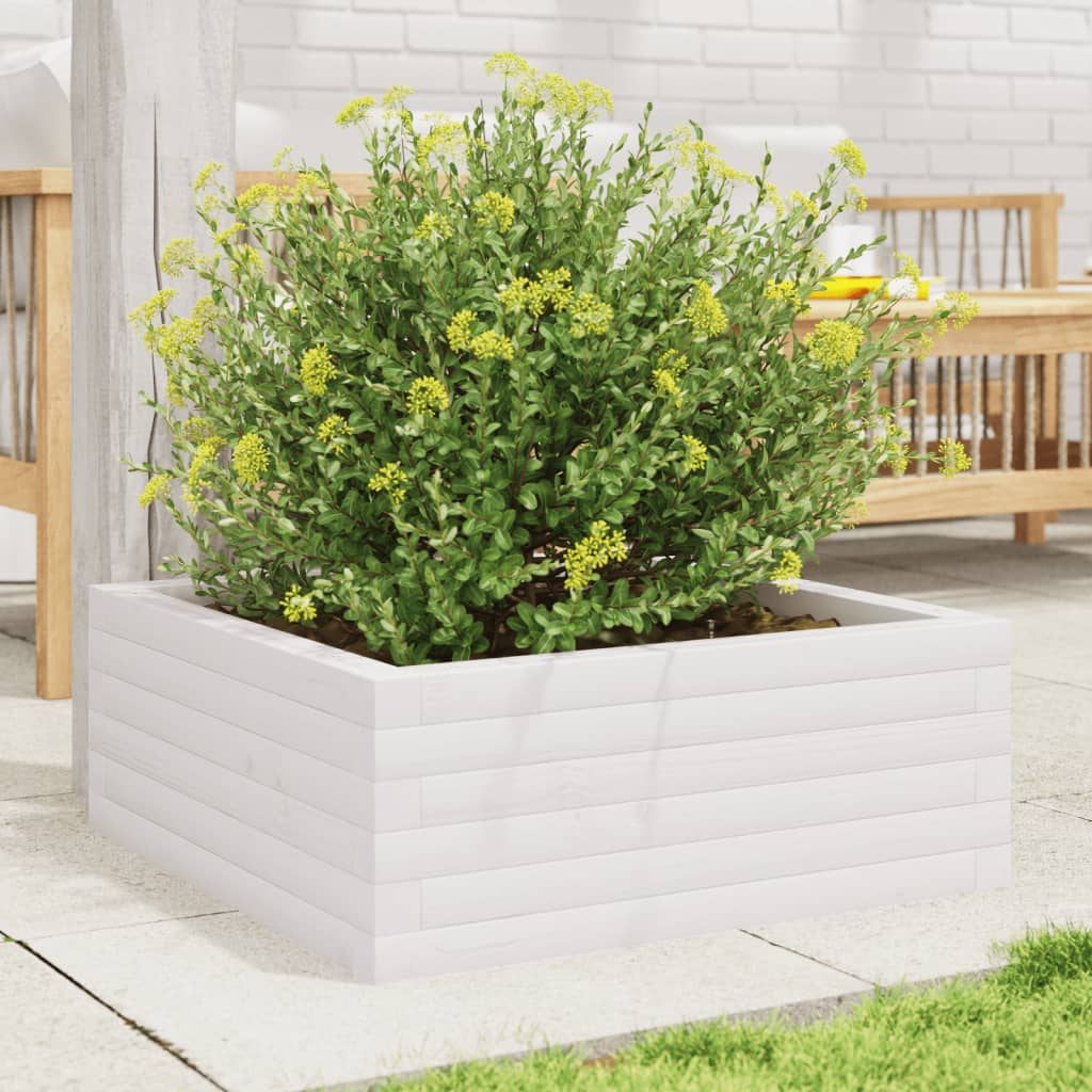VIDAXL -Planungsbox 60x60x23 cm Festkiefer weiß