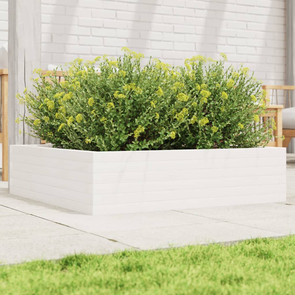 VIDAXL -Planungsbox 90x90x23 cm Festkiefer weiß