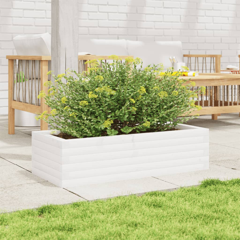 VIDAXL -Planungsbox 90x40x23 cm Festkiefer weiß