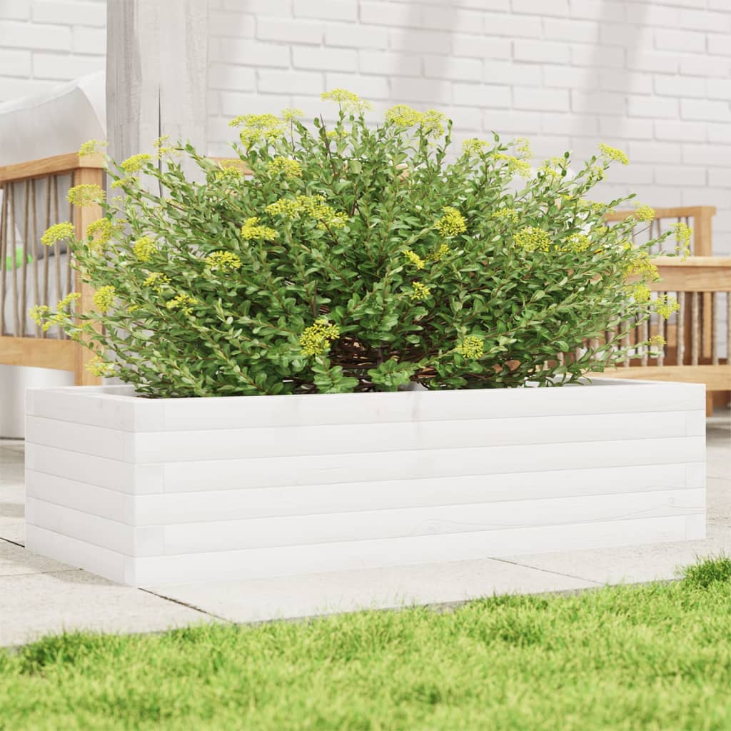 VIDAXL -Planungsbox 90x40x23 cm Festkiefer weiß