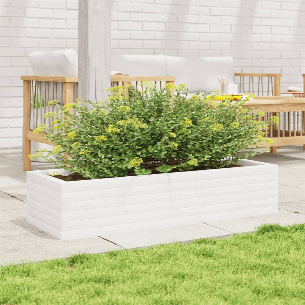 VIDAXL -Planungsbox 110x40x23 cm Festkiefer weiß