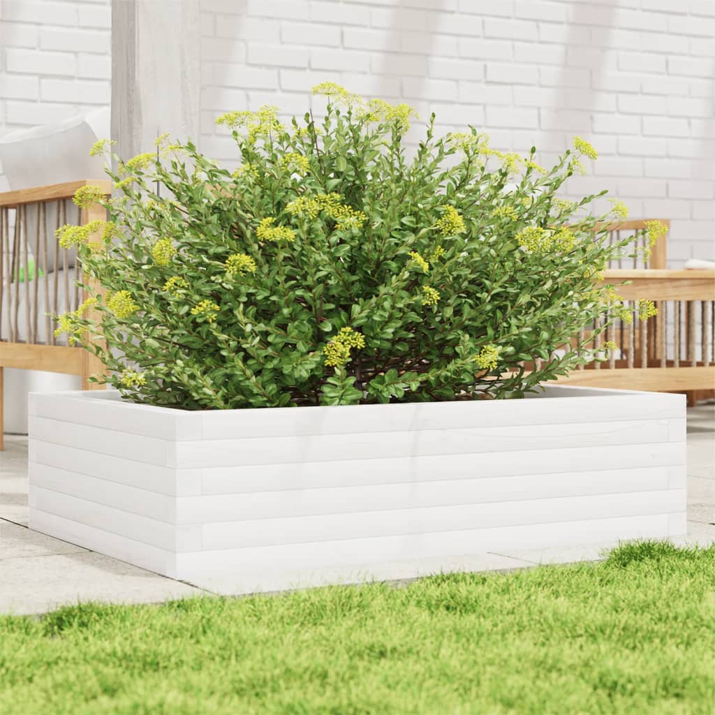 VIDAXL -Planungsbox 90x60x23 cm Festkiefer weiß