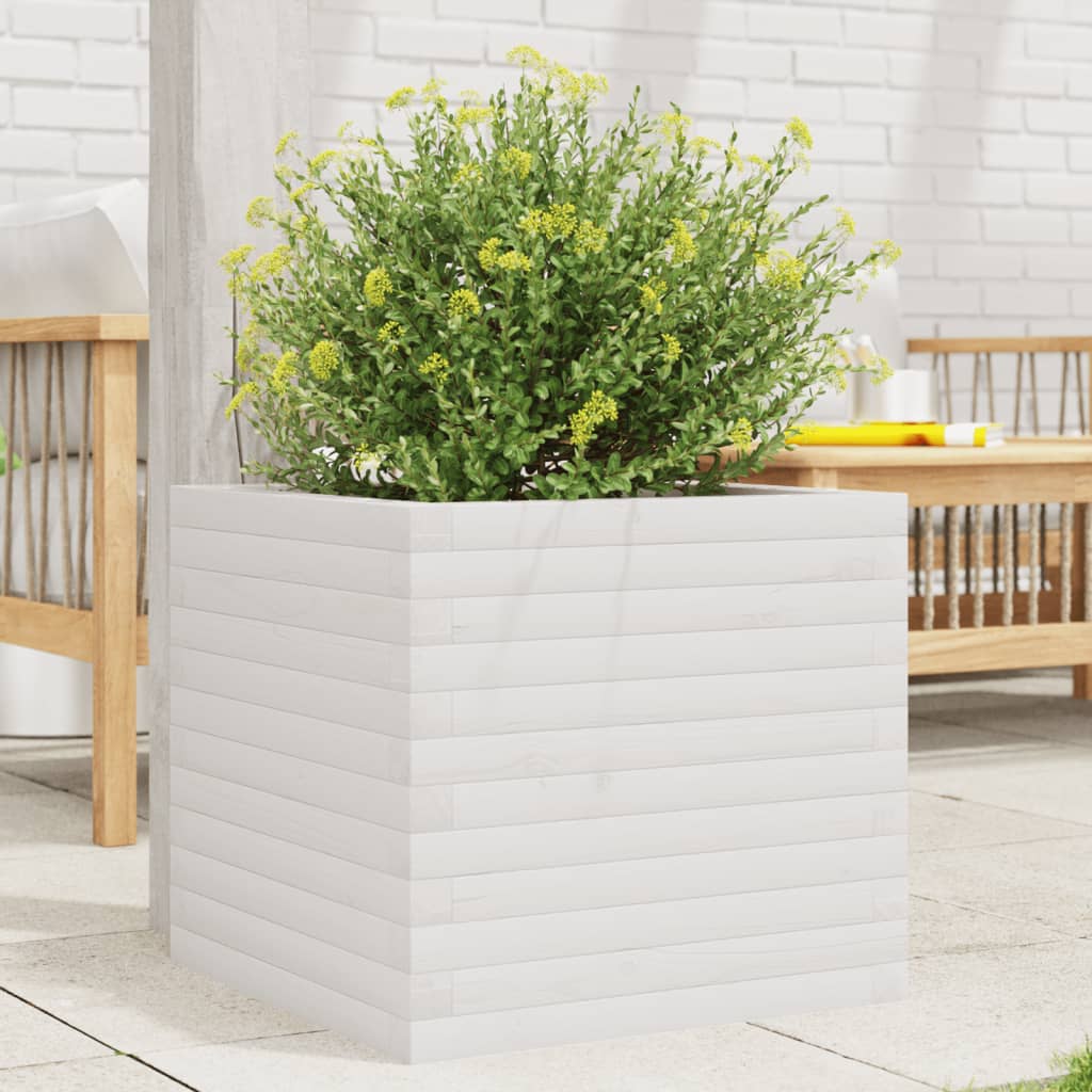 VIDAXL -Planungsbox 50x50x45.5 cm Festkiefer weiß