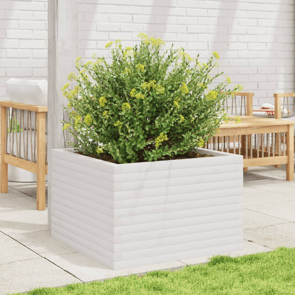 VIDAXL -Planungsbox 70x70x45.5 cm Festkiefer weiß