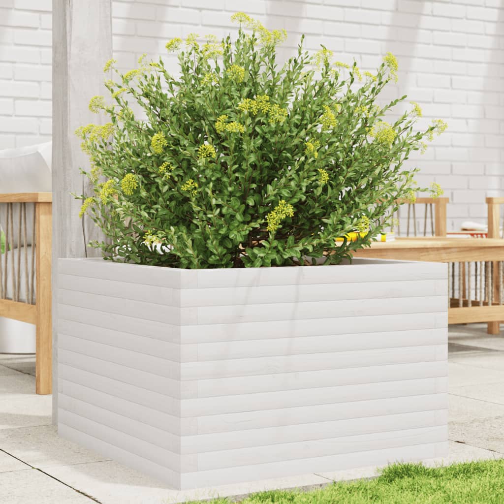 VIDAXL -Planungsbox 70x70x45.5 cm Festkiefer weiß