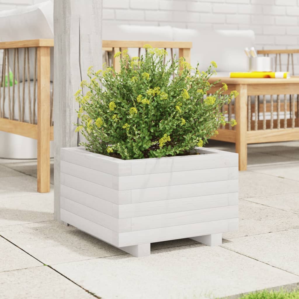 VIDAXL -Planungsbox 40x40x26,5 cm Festkiefer weiß