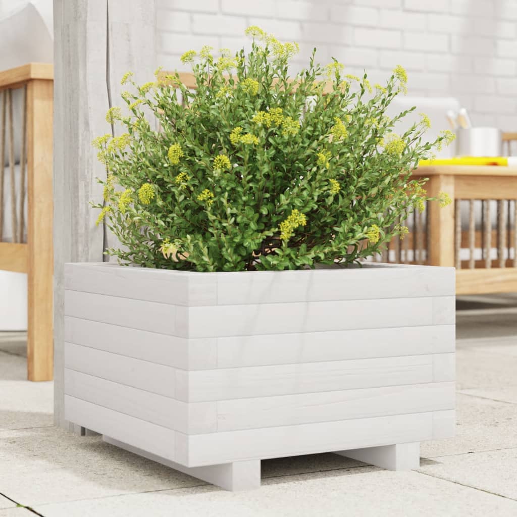 VIDAXL -Planungsbox 40x40x26,5 cm Festkiefer weiß