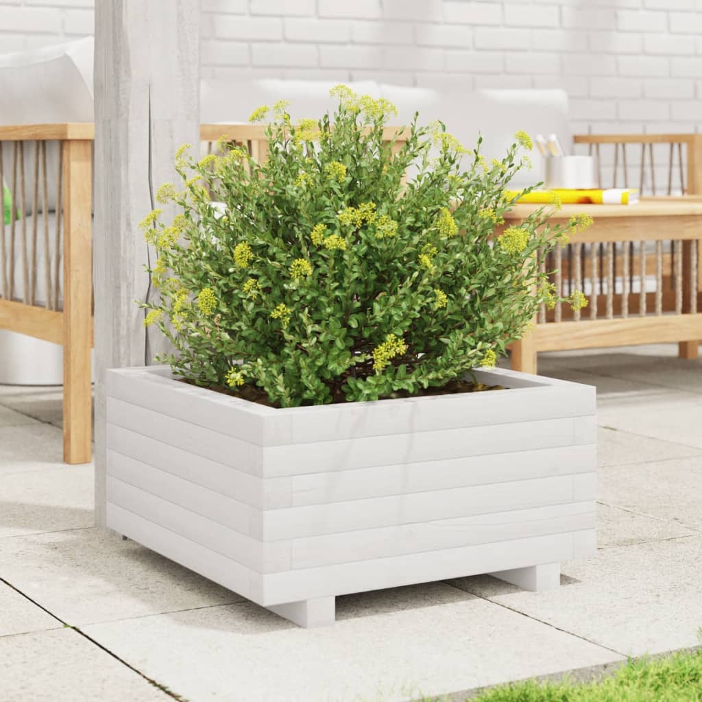 VIDAXL -Planungsbox 50x50x26,5 cm Festkiefer weiß