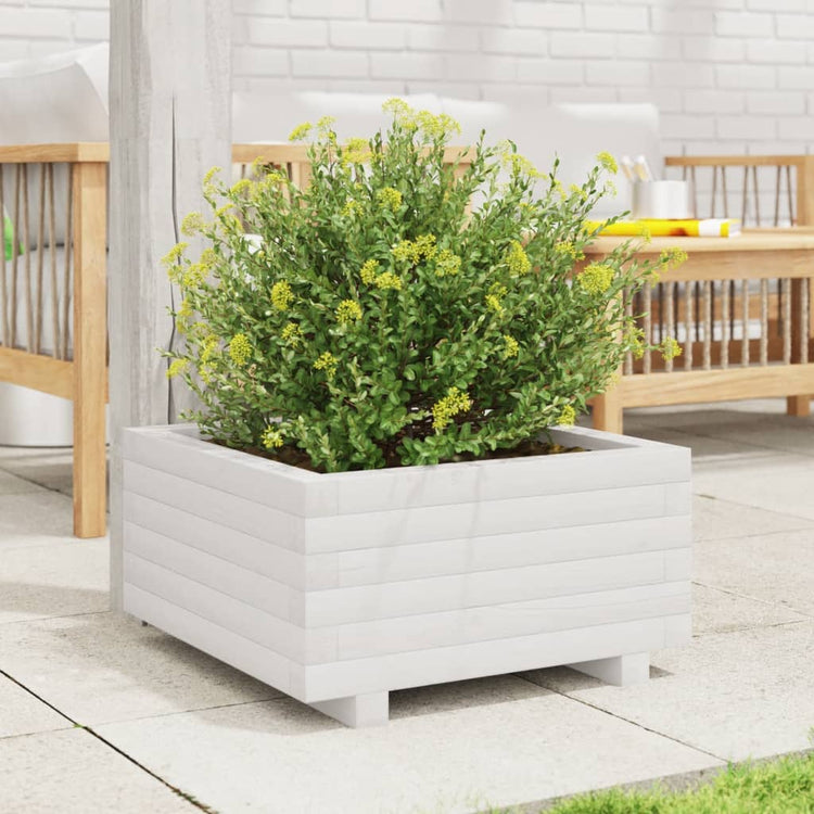 VIDAXL -Planungsbox 50x50x26,5 cm Festkiefer weiß