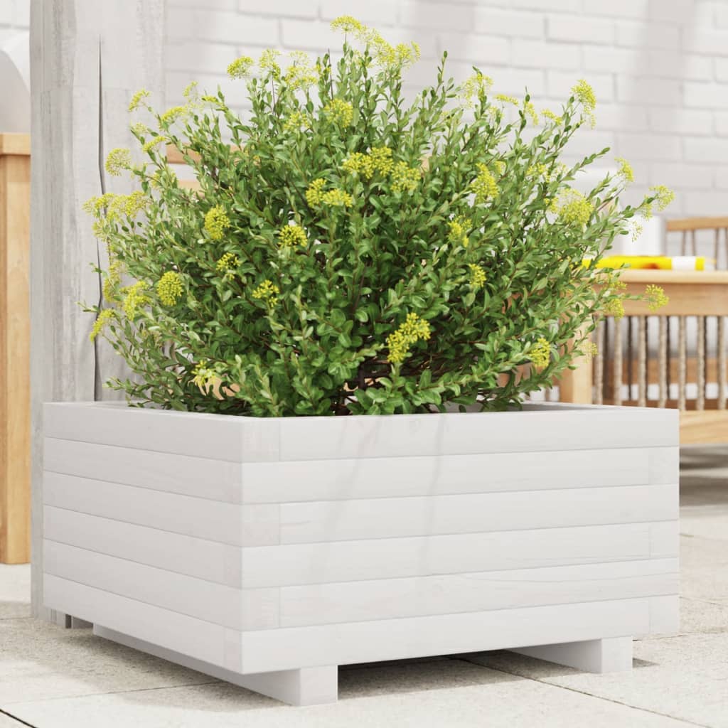 VIDAXL -Planungsbox 50x50x26,5 cm Festkiefer weiß