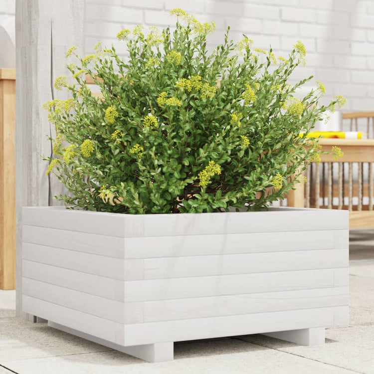 VIDAXL -Planungsbox 50x50x26,5 cm Festkiefer weiß