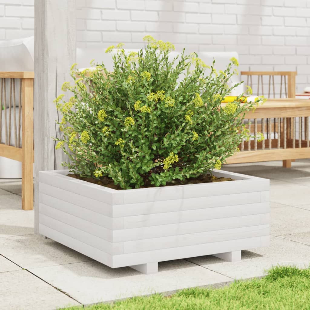 VIDAXL -Planungsbox 60x60x26,5 cm Festkiefer weiß