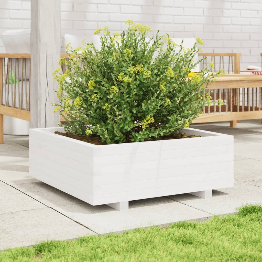 VIDAXL -Planungsbox 70x70x26,5 cm Festkiefer weiß