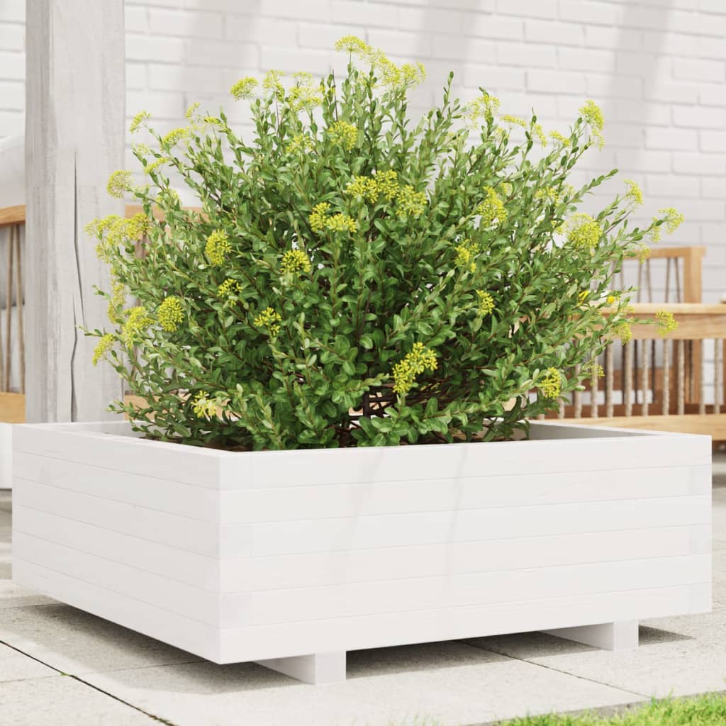 VIDAXL -Planungsbox 70x70x26,5 cm Festkiefer weiß