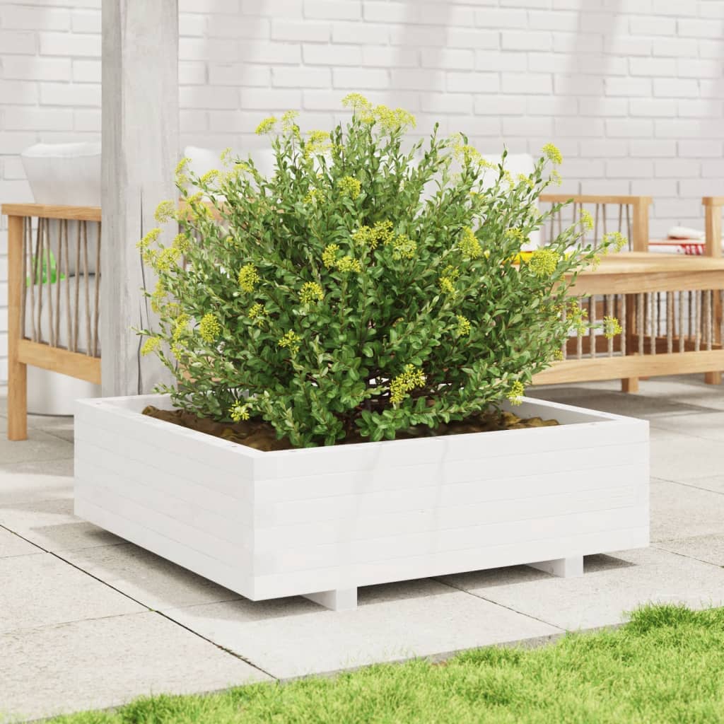 VIDAXL -Planungsbox 80x80x26,5 cm Festkiefer weiß