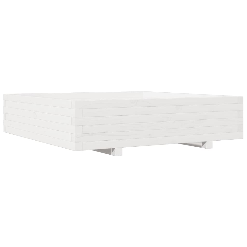 VIDAXL -Pflanzer 100x100x26,5 cm Festkiefer weiß