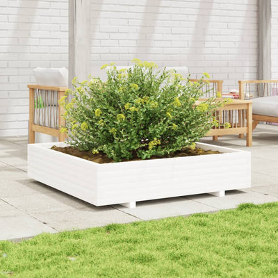 VIDAXL -Planungsbox 110x110x26.5 cm Festkiefer weiß