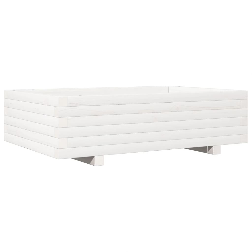 VIDAXL -Planungsbox 90x60x26,5 cm Festkiefer weiß