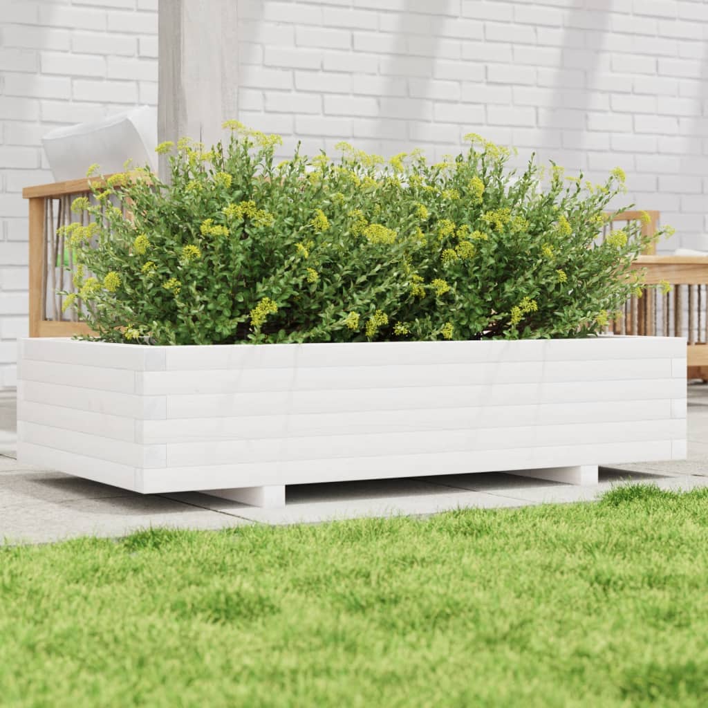 VIDAXL -Planungsbox 110x60x26,5 cm Festkiefer weiß