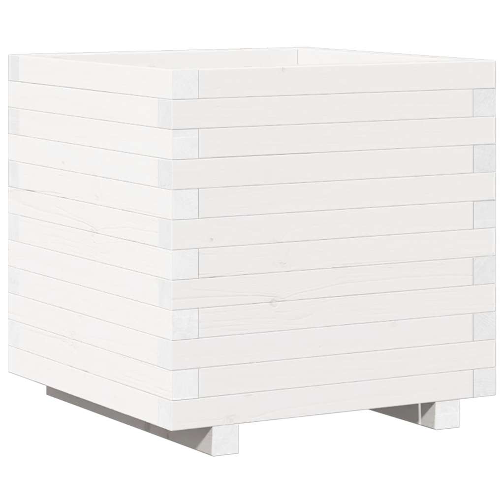 Vidaxx Pflanzgefäß 50x50x49,5 cm massives Kiefernholz weiß