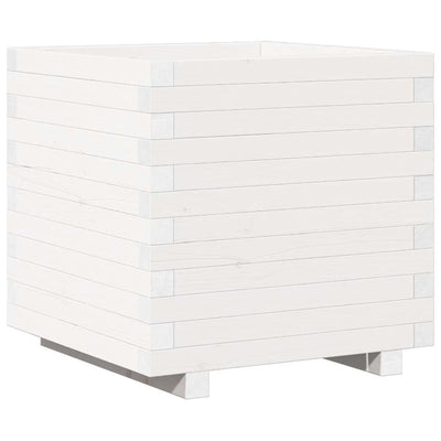 Vidaxx Pflanzgefäß 50x50x49,5 cm massives Kiefernholz weiß