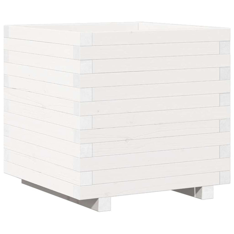 Vidaxx Pflanzgefäß 50x50x49,5 cm massives Kiefernholz weiß
