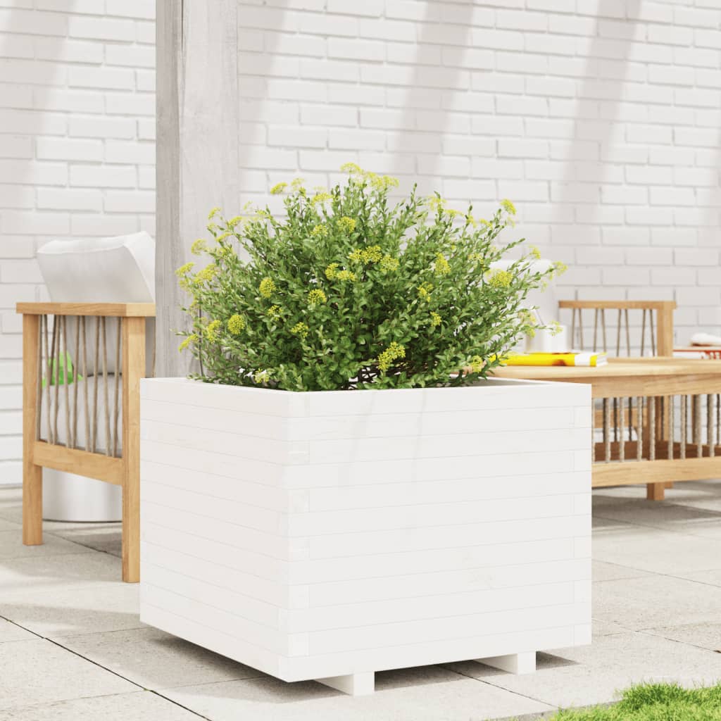 VIDAXL -Planungsbox 60x60x49.5 cm Festkiefer weiß