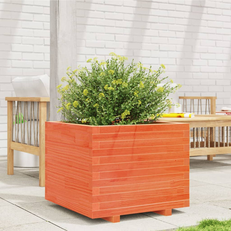 Vidaxx Pflanzgefäß 60x60x49,5 cm massives Kiefernholz, braun gewaschen