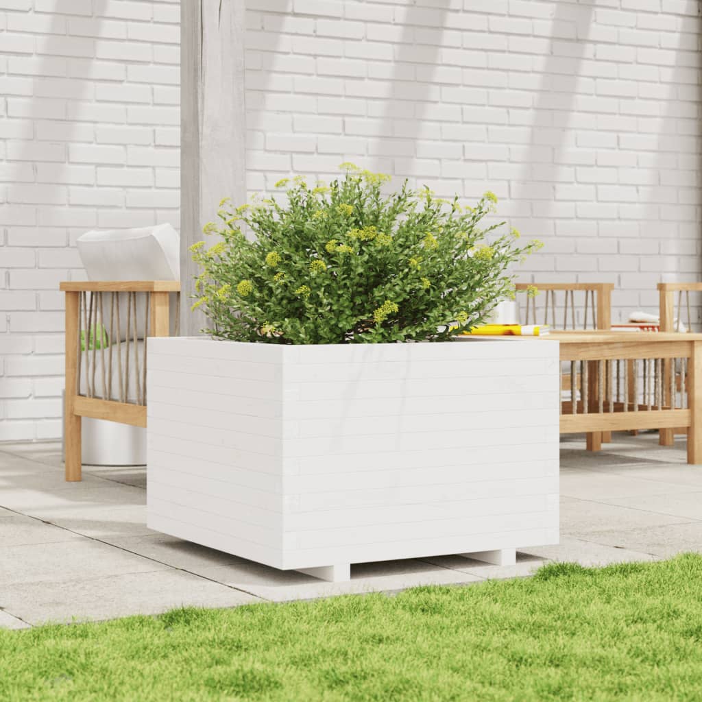 VIDAXL -Planungsbox 70x70x49.5 cm Festkiefer weiß
